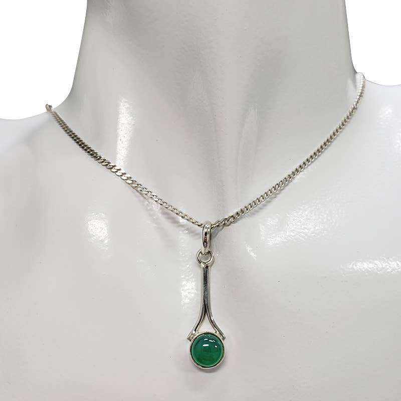 Green Onyx Sterling Silver Pendant