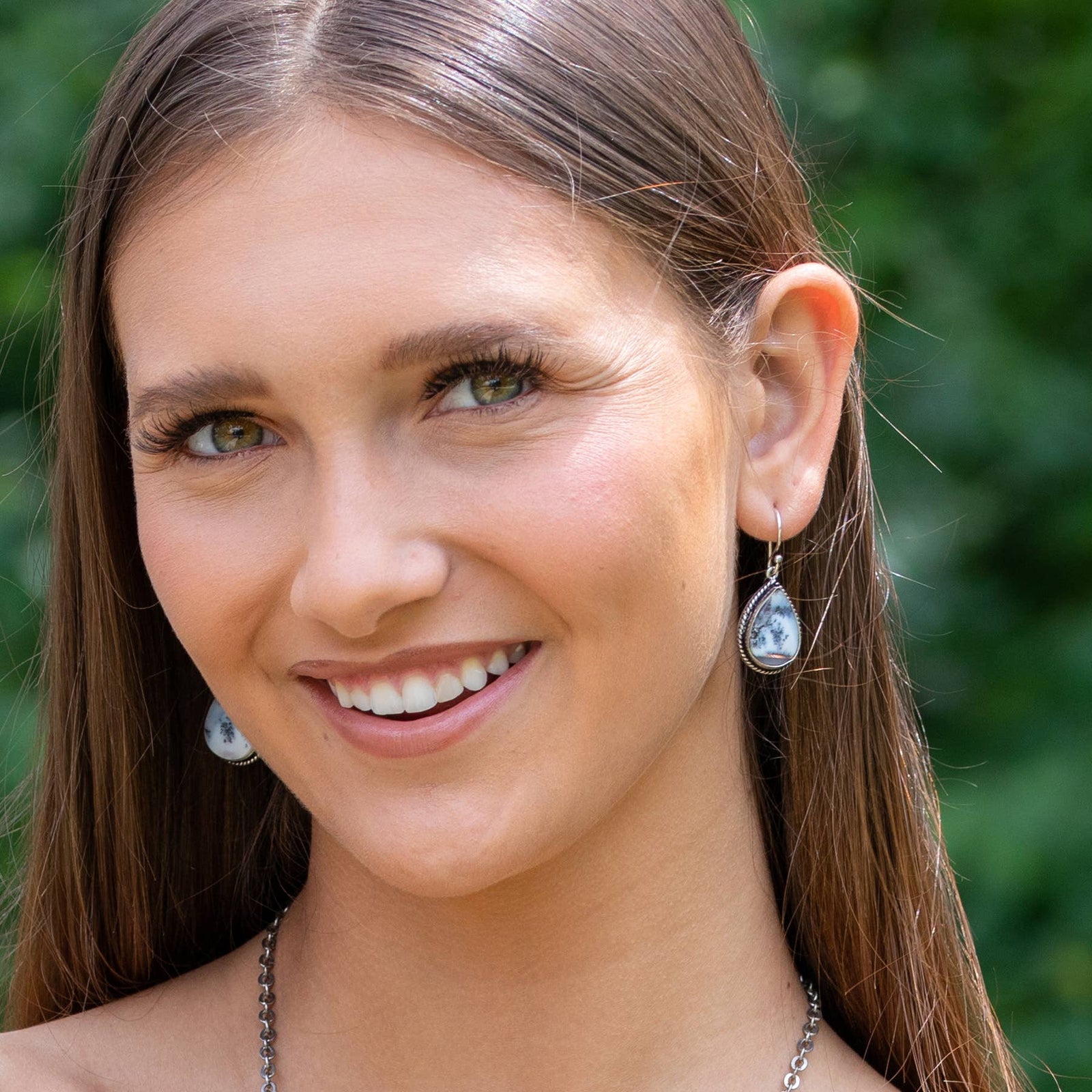 Kashi Semiprecious Stone Earrings - Dendritic Opal