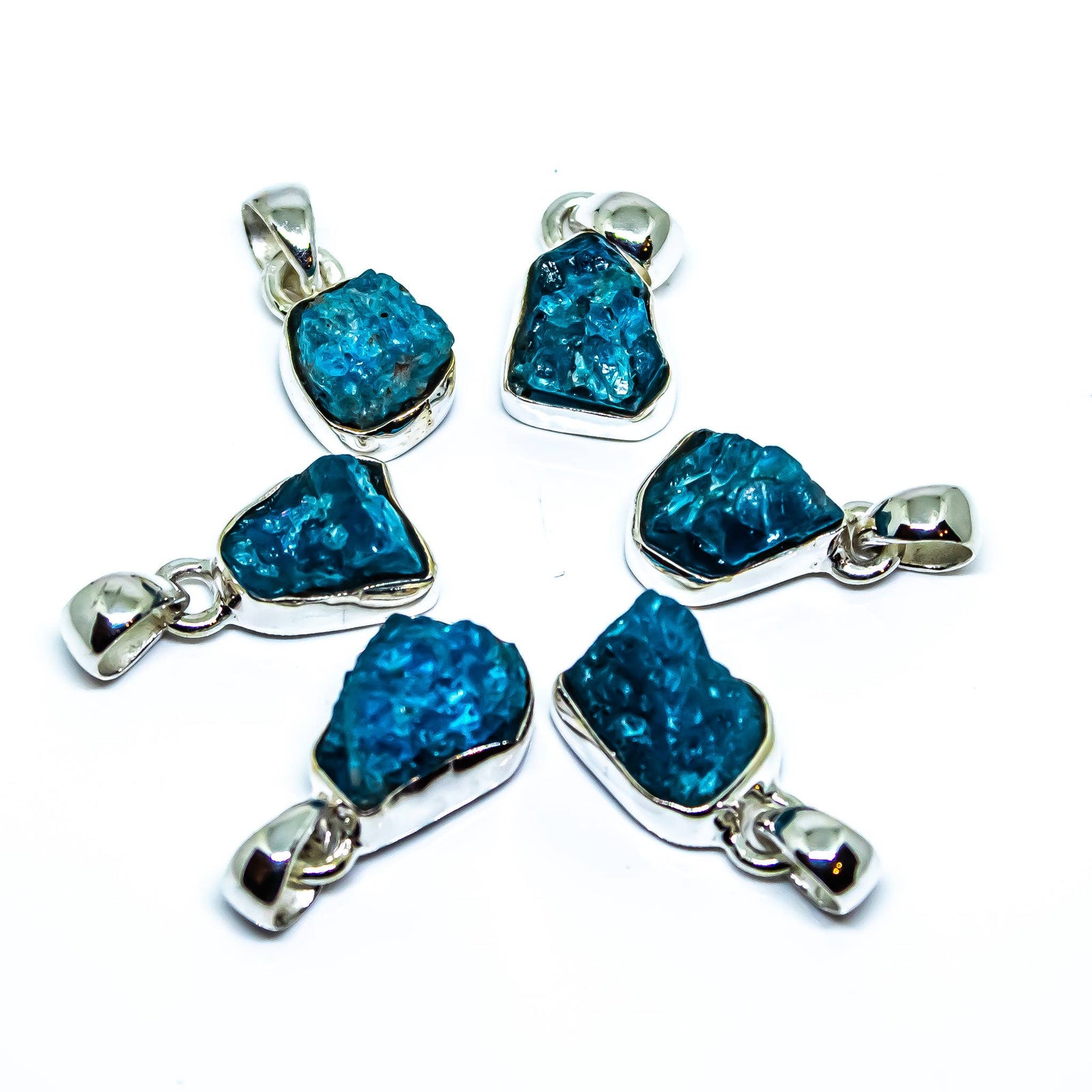 Apatite Freeform Sterling Silver Pendant
