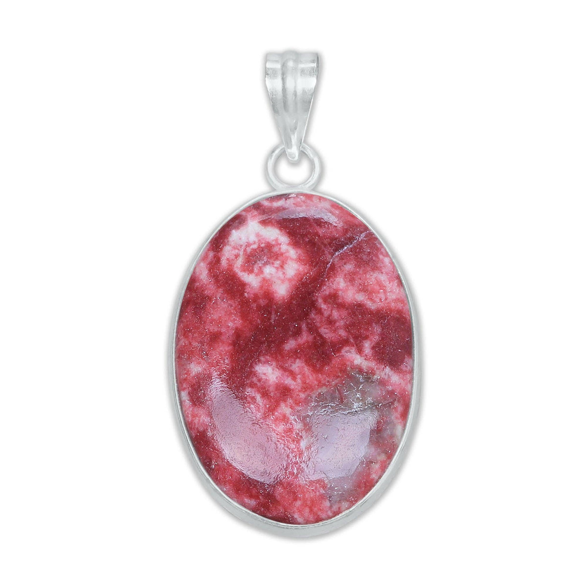 Thulite Silver-Plated Pendant