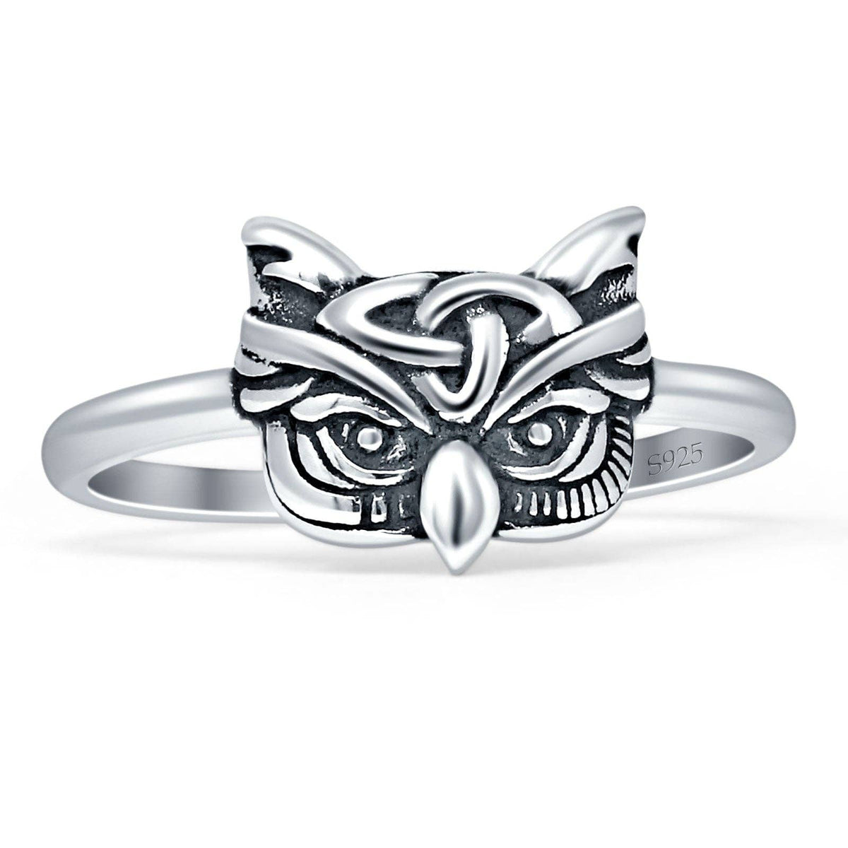 Owl Ring Oxidized Vintage Style