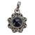 Black Onyx Sterling Silver Flower Pendant
