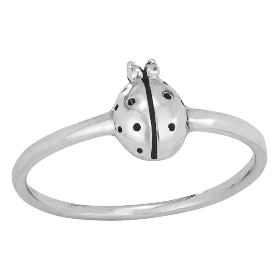 Lady Bug Sterling Silver Ring