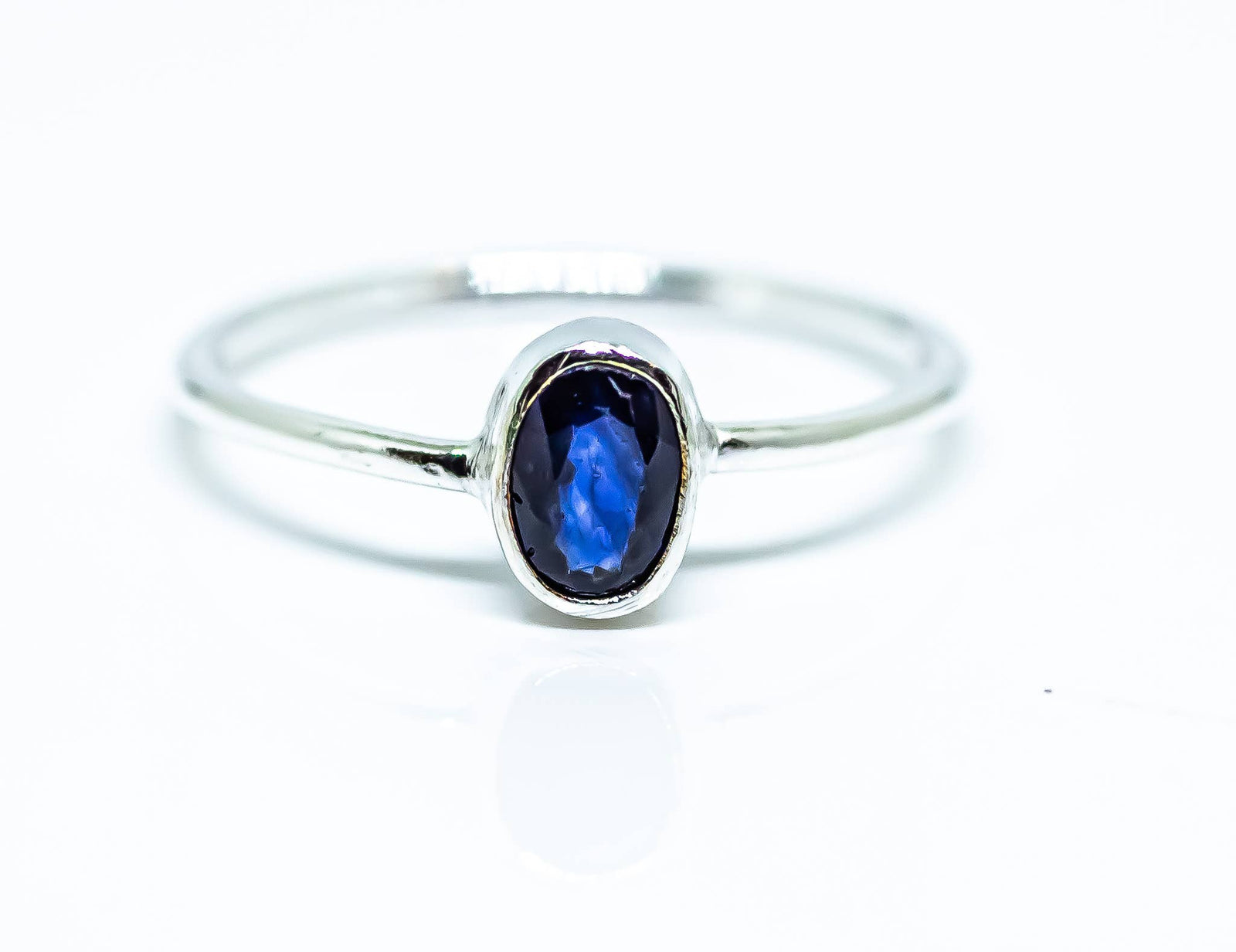 Blue Sapphire Ring Sterling Silver