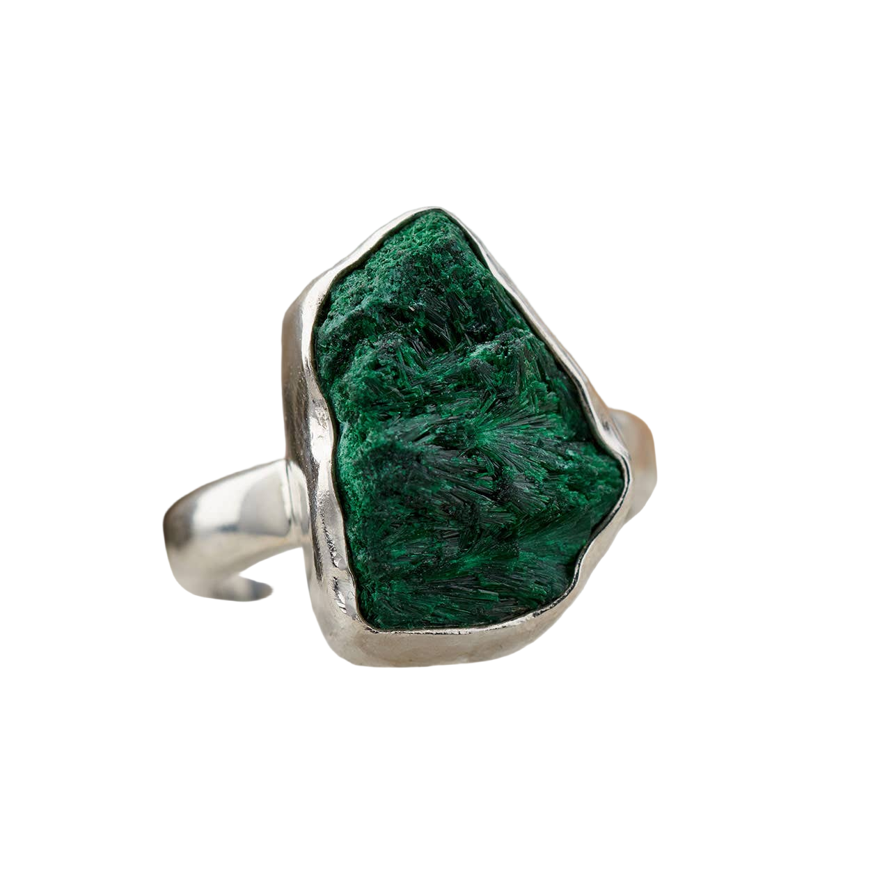 Rough Malachite Sterling Silver Ring