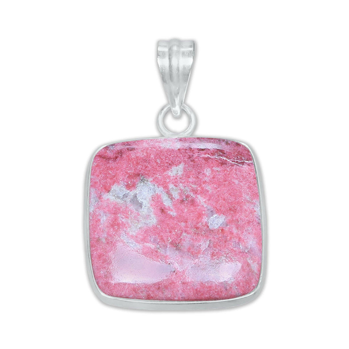 Thulite Silver-Plated Pendant