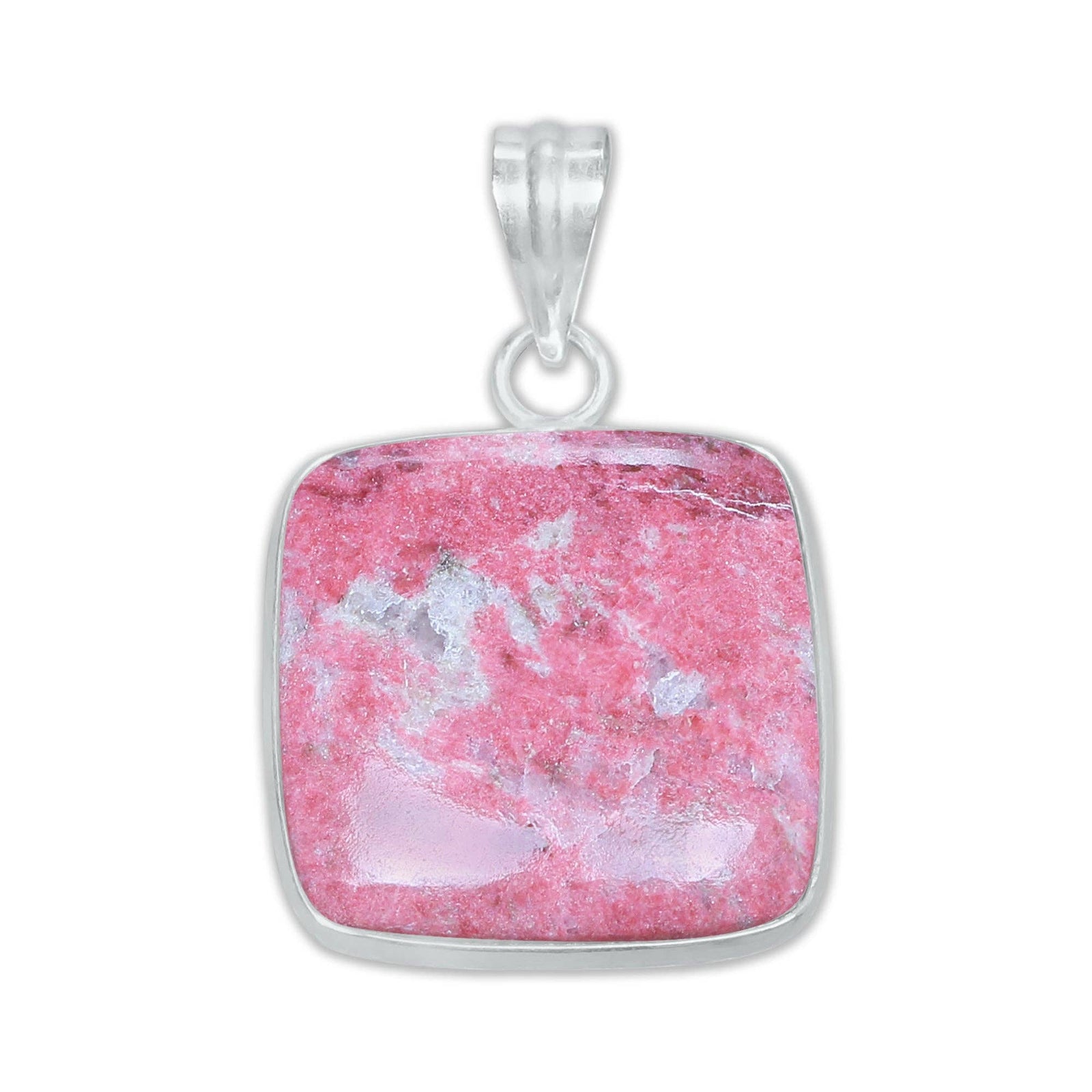 Thulite Silver-Plated Pendant