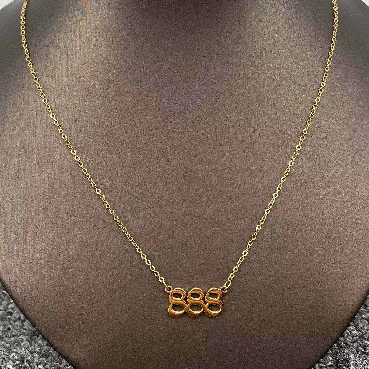 Angel Numbers 18K Gold Plated Stainless Steel Necklace