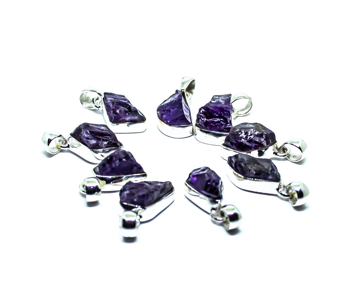 Amethyst Freeform Sterling Silver Pendant