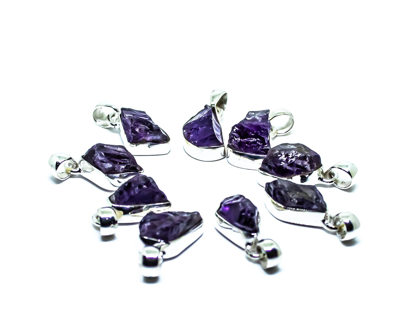 Amethyst Freeform Sterling Silver Pendant
