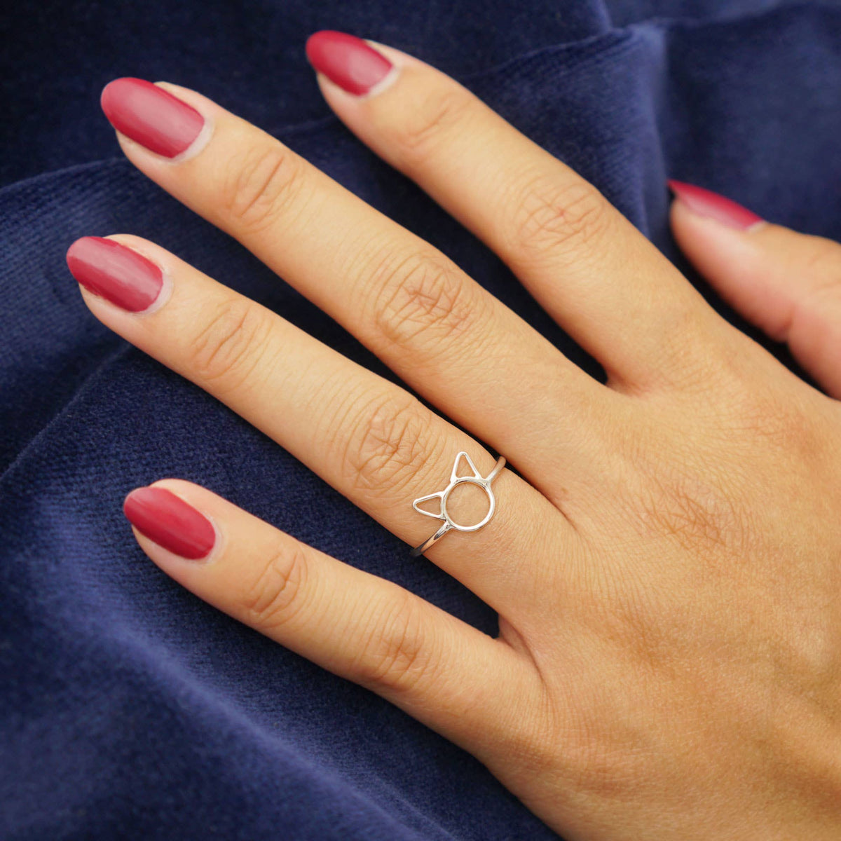 Sterling Silver Small Cat Ring