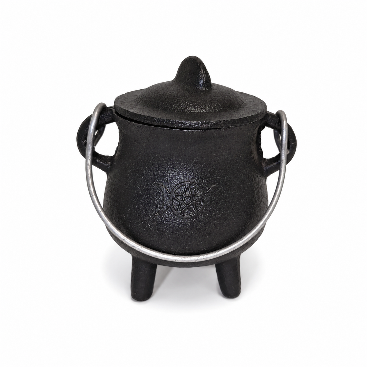 Cast Iron Cauldron Pentacle Moon - (3.5in)