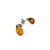 Cognac Amber Sterling Silver Stud Earrings