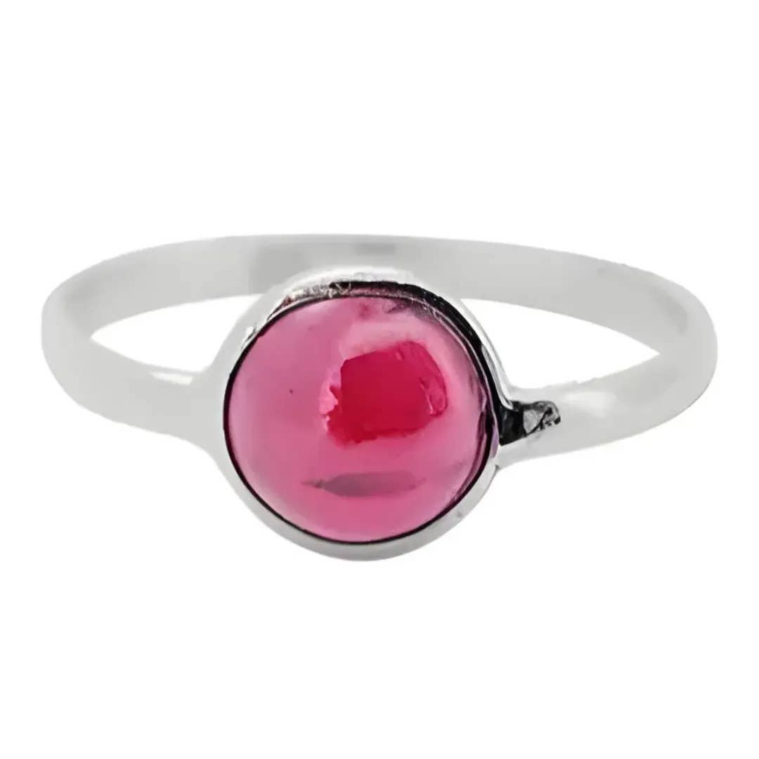 Garnet Sterling Silver Ring