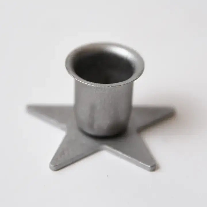 Silver Iron Star Taper Holder