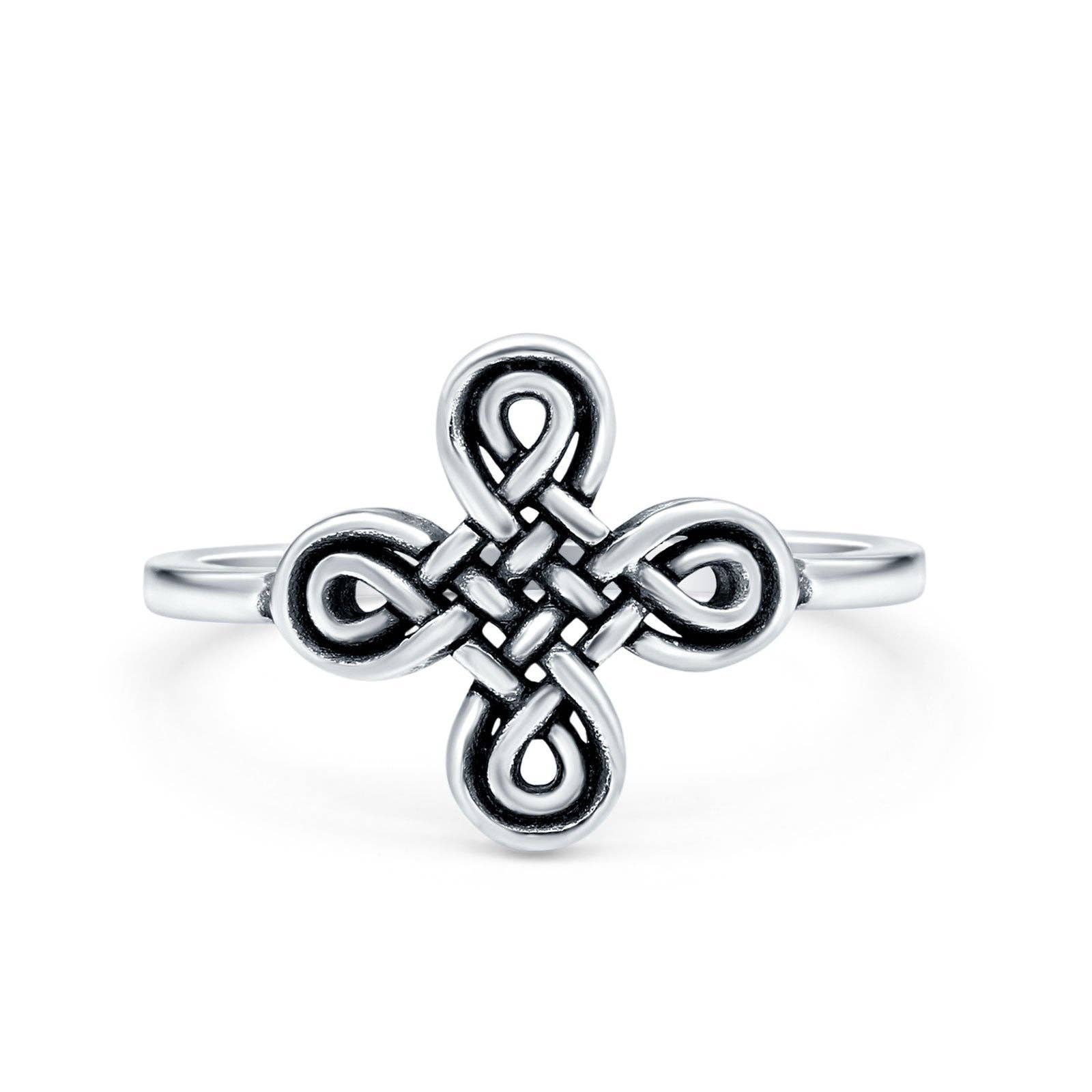 Celtic Knot Cross 925 Sterling Silver Ring