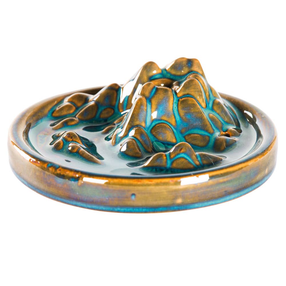 Ceramic Mountain Backflow Incense Burner - Black