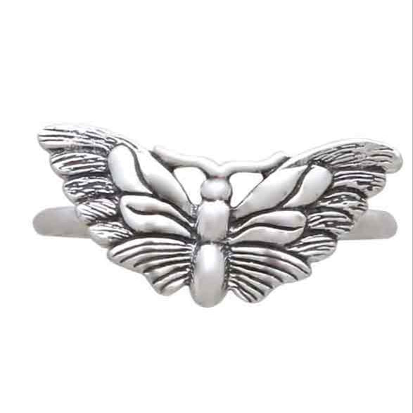 Butterfly Moth Ring Sterling Silver