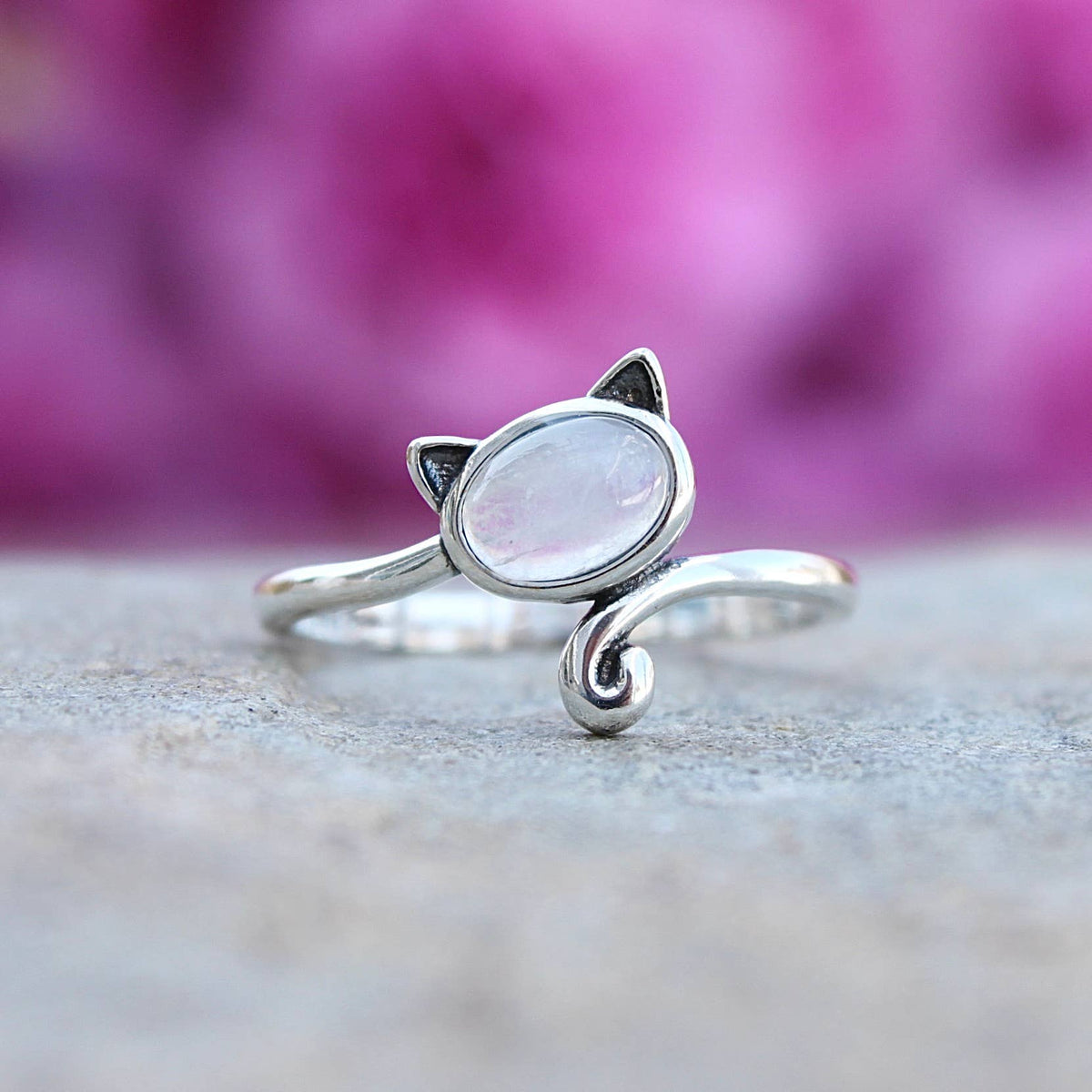 Cat with Moonstone Ring