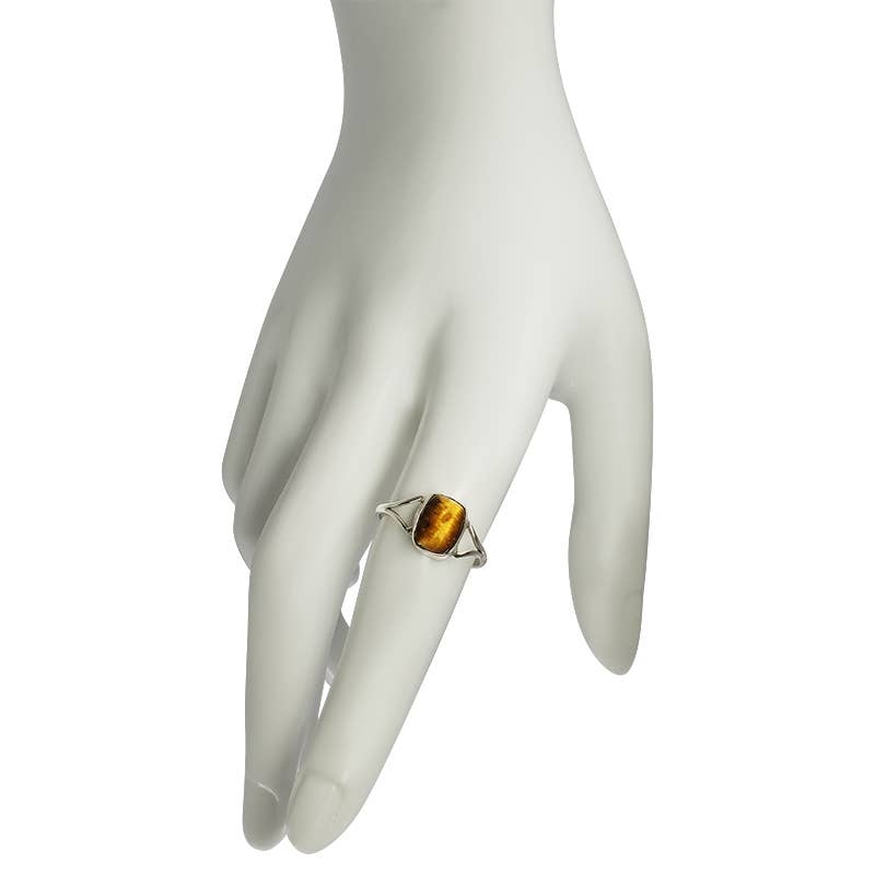 Tiger Eye Stone Sterling Silver Ring