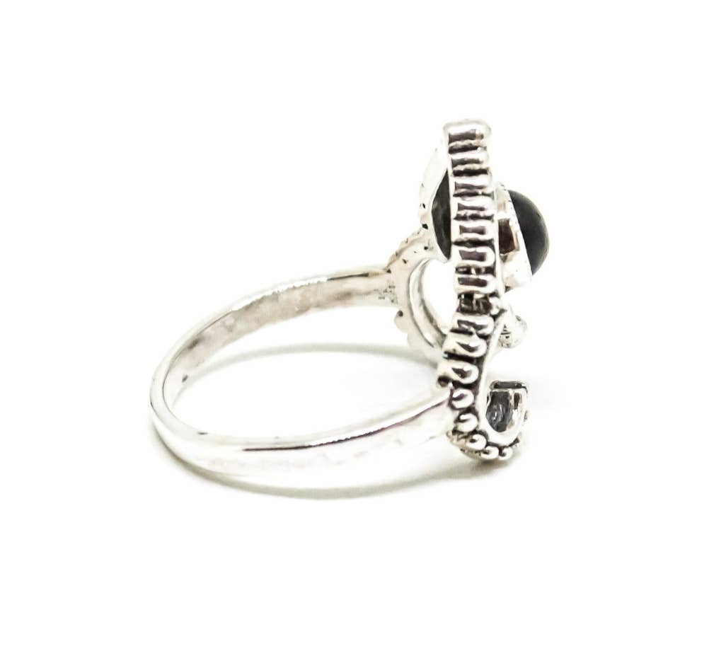 Black Obsidian Ring Sterling Silver 925