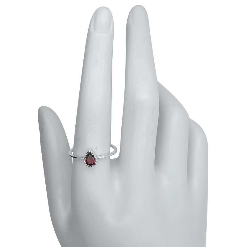 Garnet Sterling Silver Ring