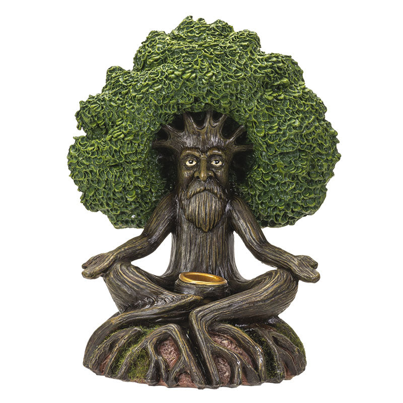 Meditating Ent Tree Backflow incense Burner