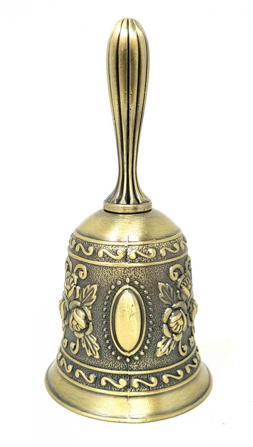 Floral Design Altar Bell Brass-Tone 4.5"H x 2"W