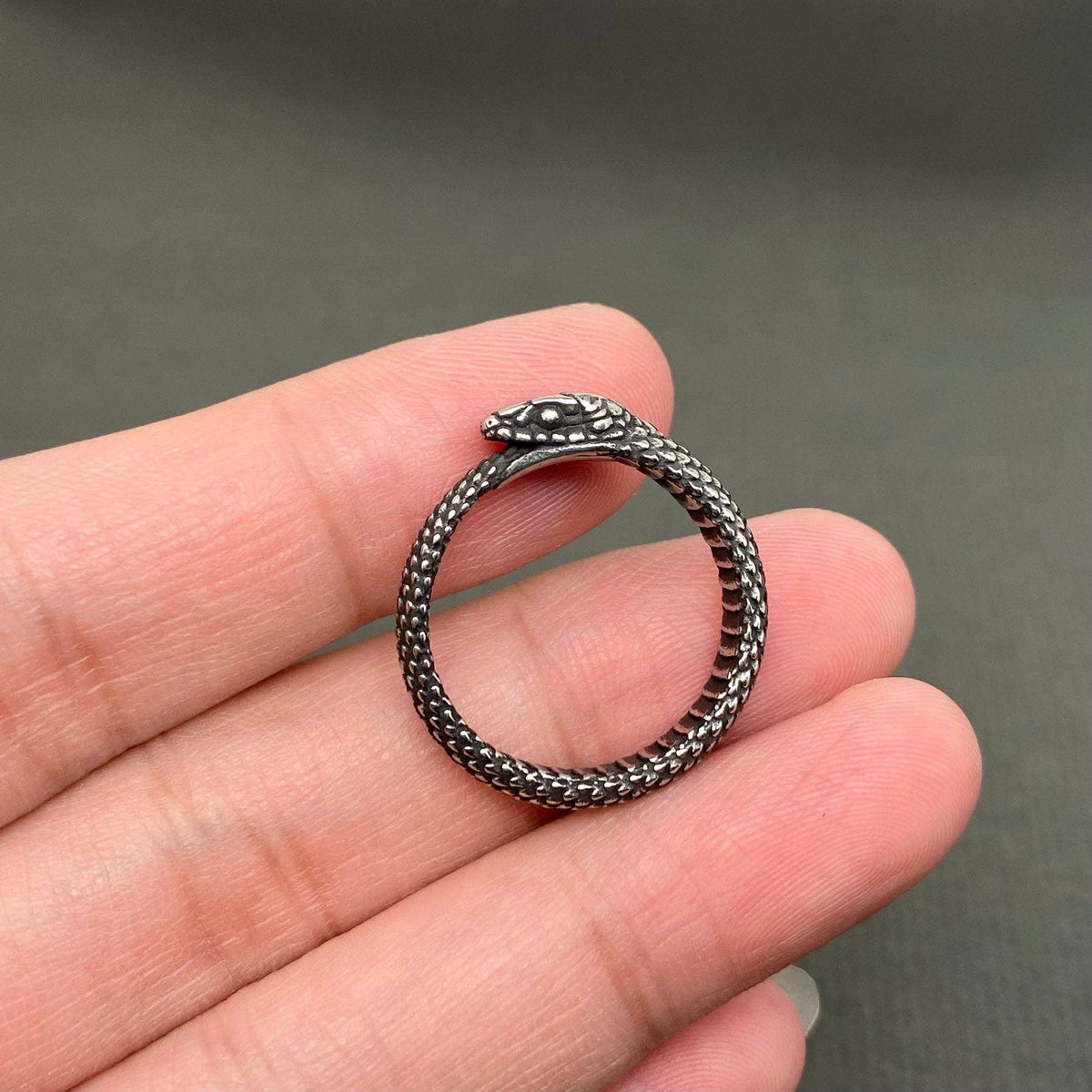 Ouroboros Unisex Stainless Steel Snake Ring