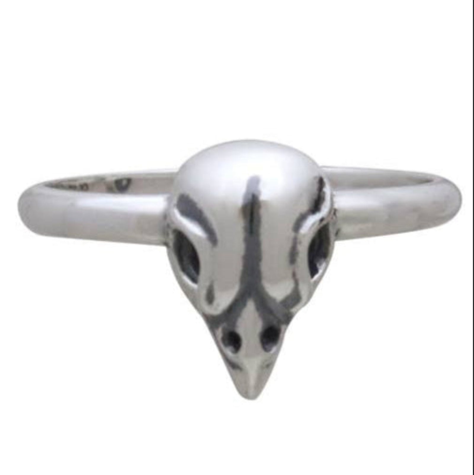 Sterling Silver Small Bird Skull Ring