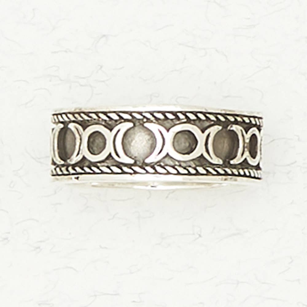 Sterling Silver Ring - Triple Moons Band