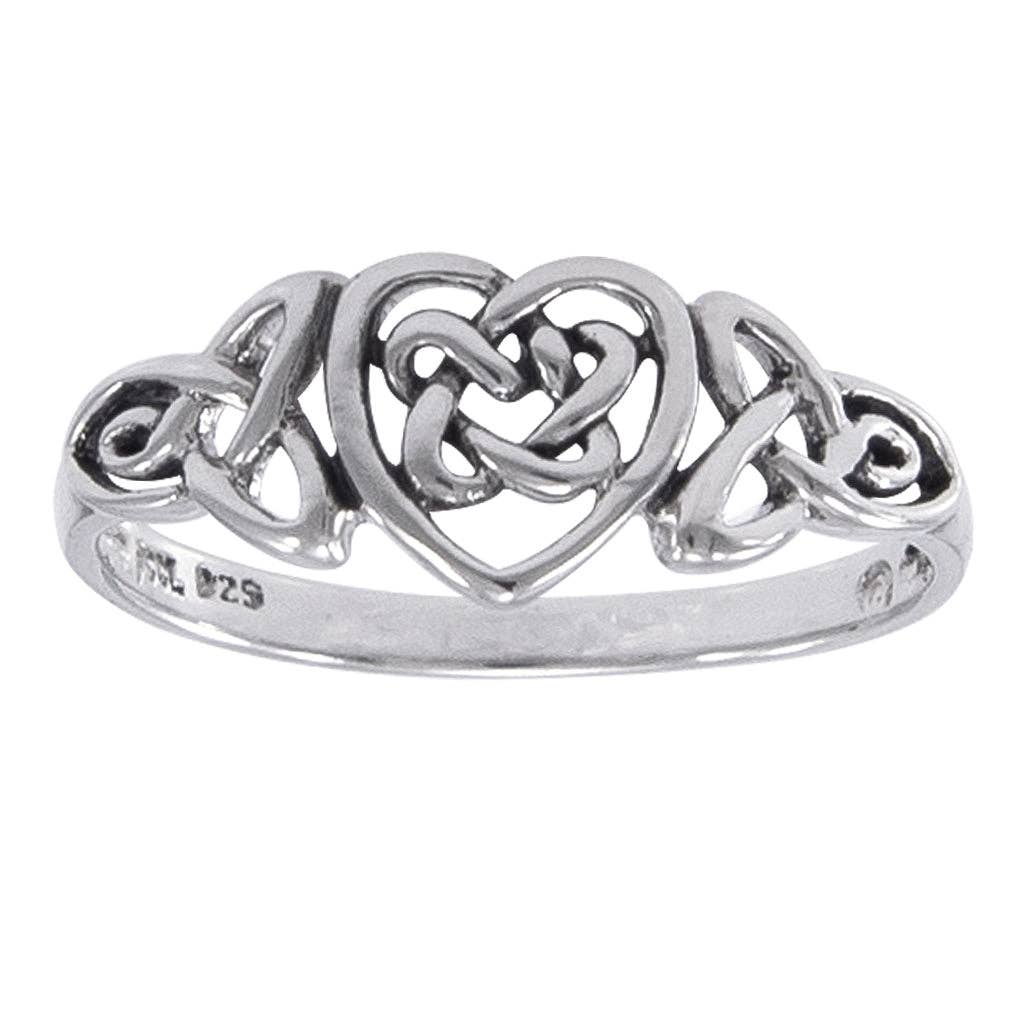 Sterling Silver Celtic Trinity Knot Heart Ring