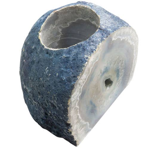 AGATE CANDLE HOLDER BLUE