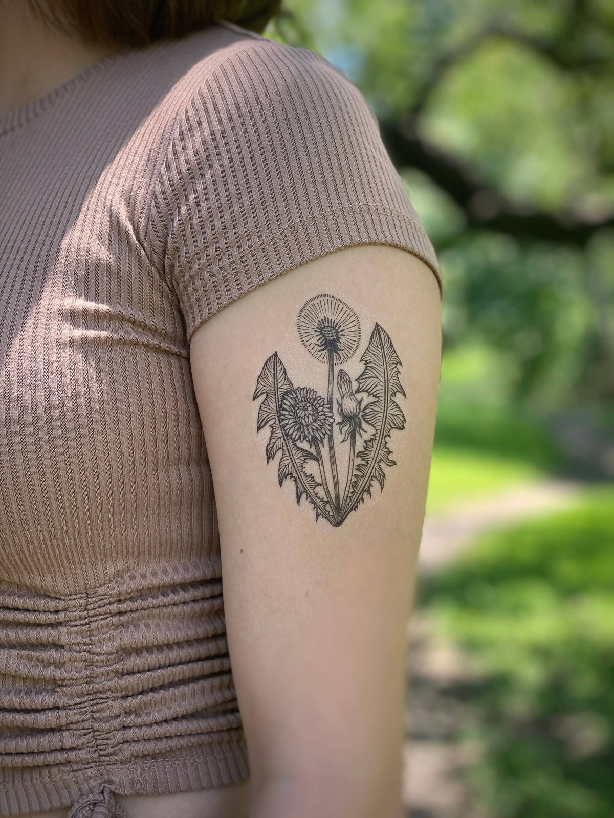 Dandelion Flower Temporary Tattoo