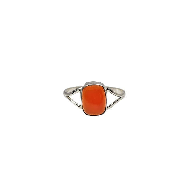 Red Onyx Stone Sterling Silver Ring
