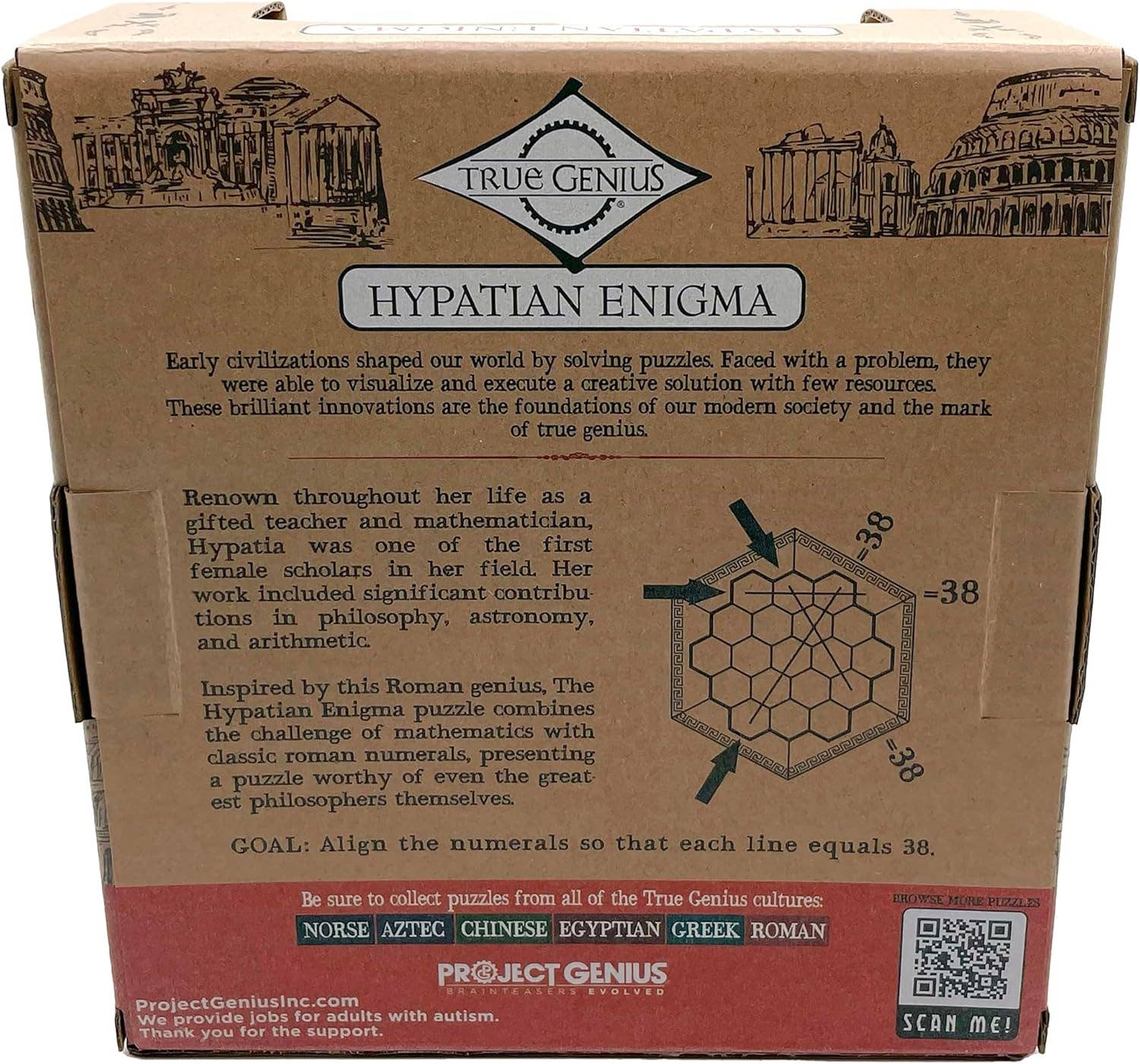 Hypatian Enigma Wooden Brainteaser Puzzle