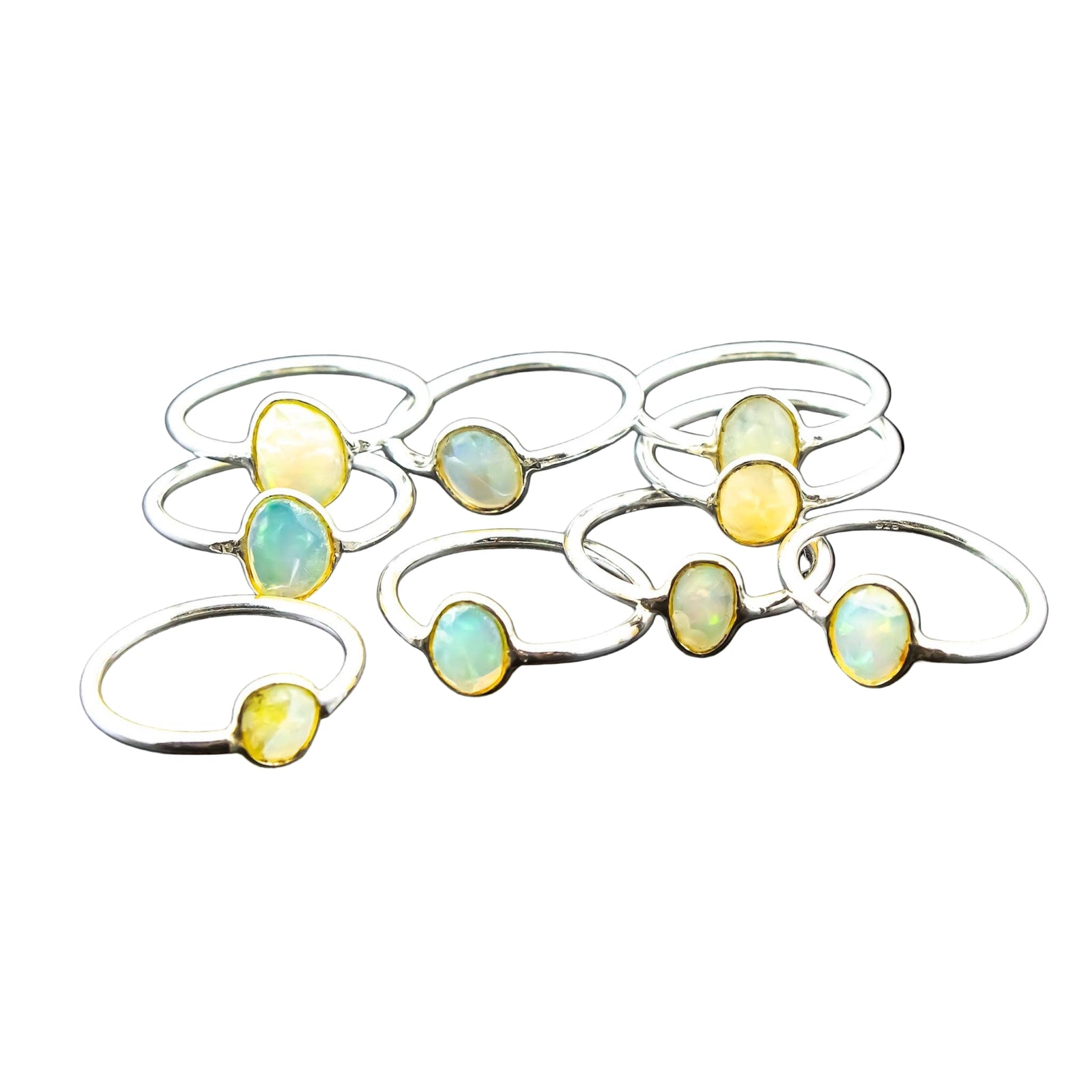 Opal Ring Sterling Silver 925 Abstract