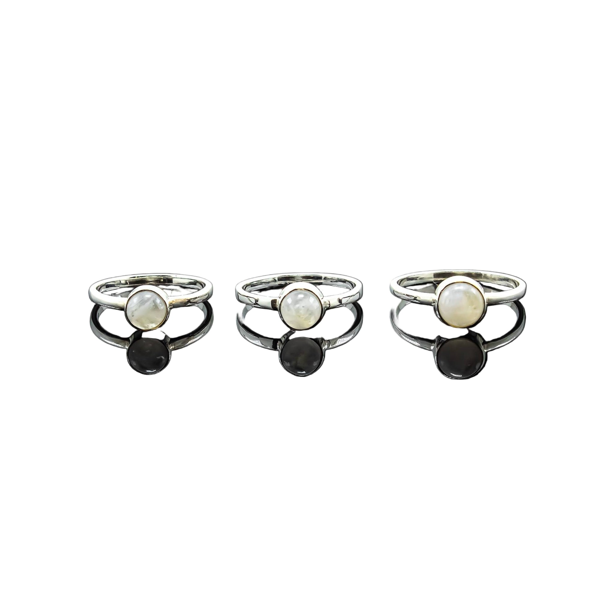 Rainbow Moonstone Ring Sterling Silver 925