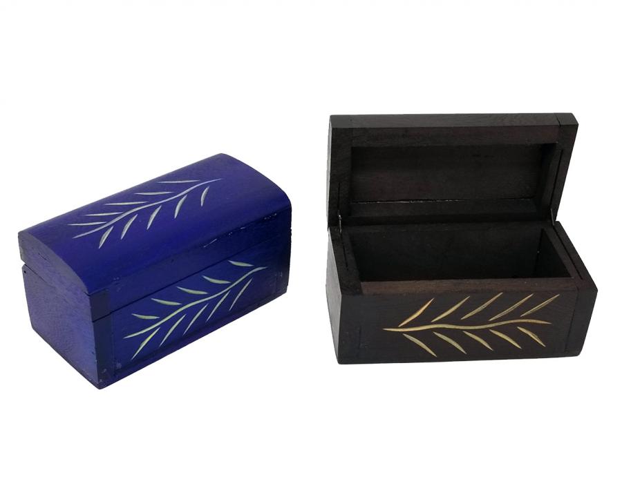 Carved Branch Wooden Box 2x4