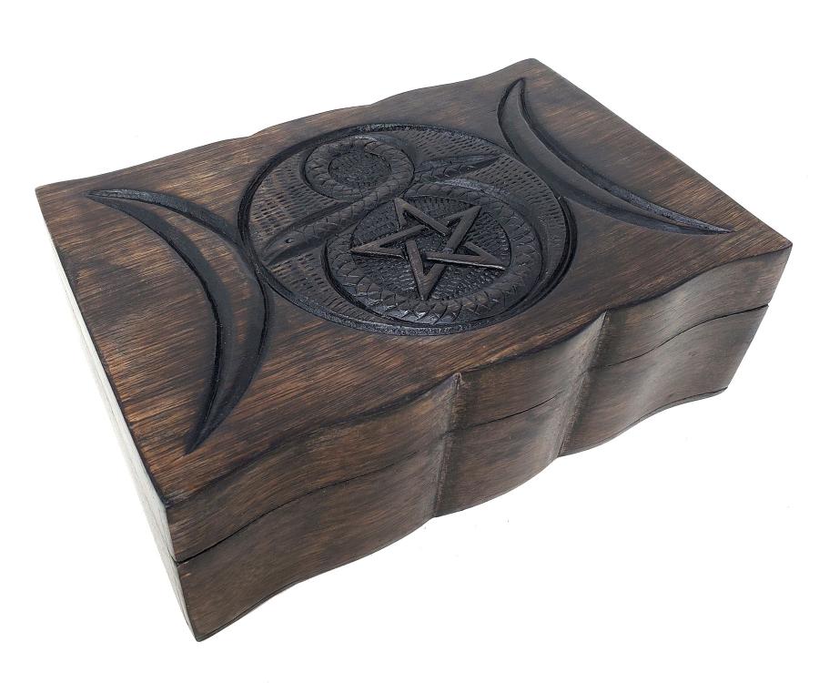 Cobra in Pentagram Wooden Box 9x6x2"