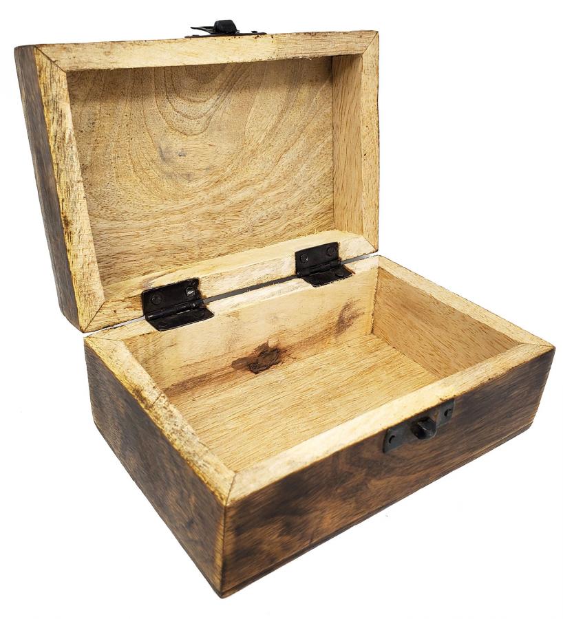 Carved Triple Triangle Wooden Box 4x6