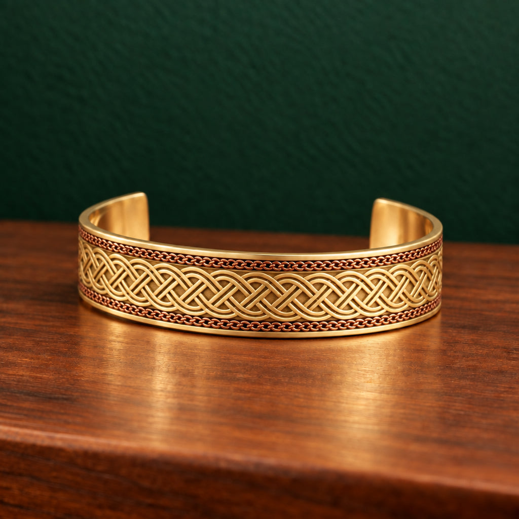 Brass Braid Bracelet Cuff