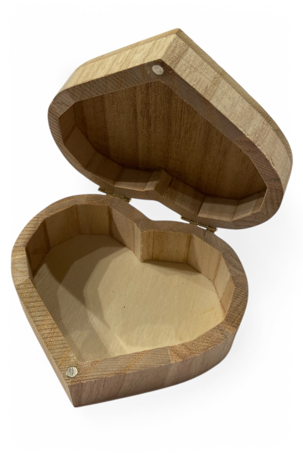 Wooden Heart-Shaped Box with Triple Moon