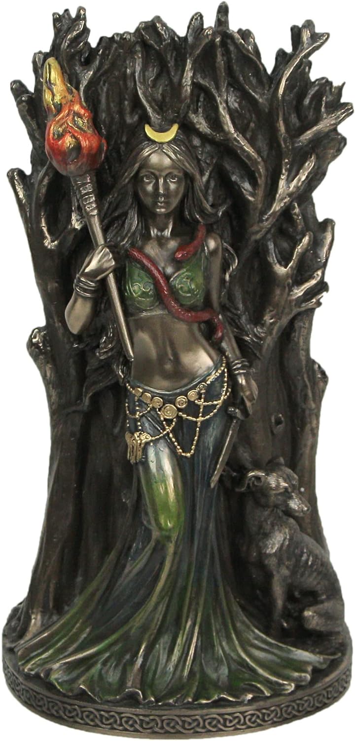 Hecate & Hounds Bronze (maiden) Statue