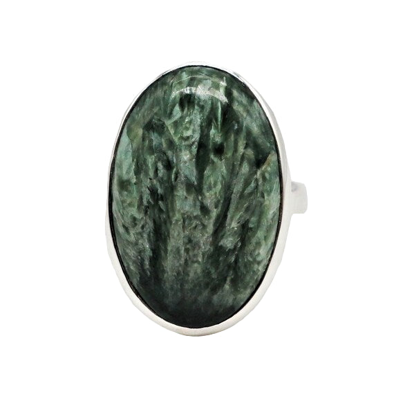 Seraphinite Oval Sterling Silver Ring