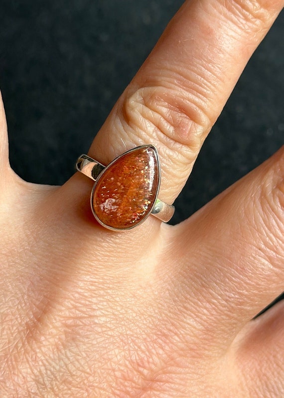 Suntone Tear Drop Sterling Silver Ring