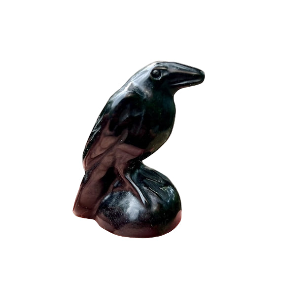 Obsidian Raven Carving
