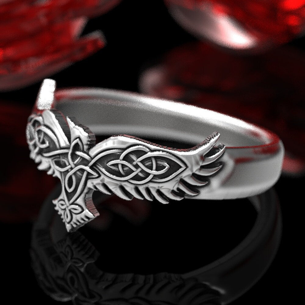 Raven Band Stainless Steel Ring