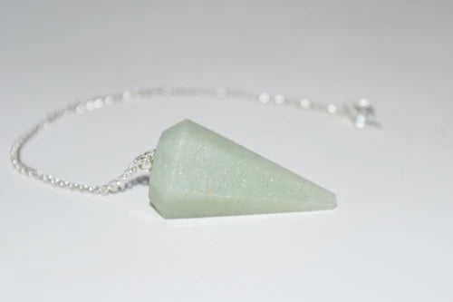 Green Aventurine Faceted Crystal Pendulum