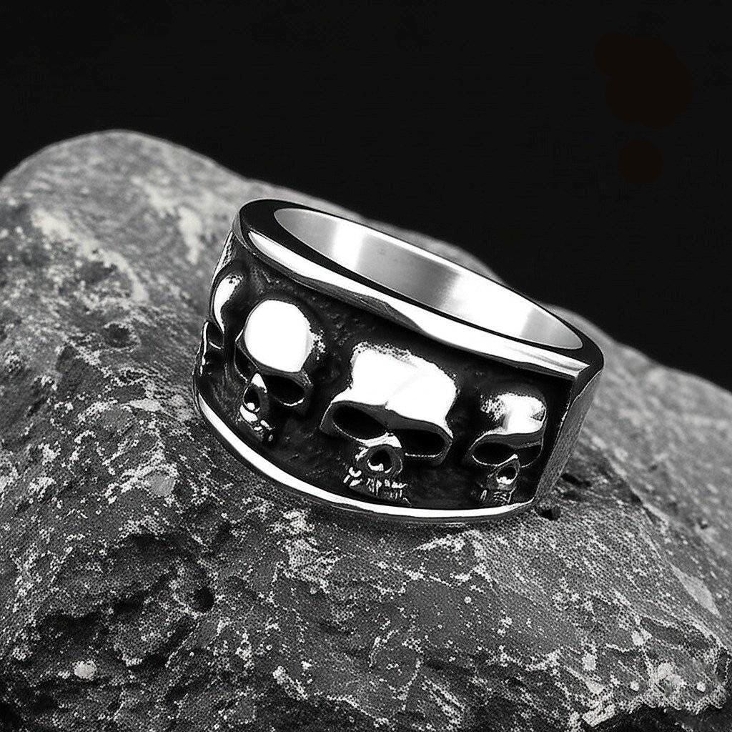 Skulls Stainless Steel Ring